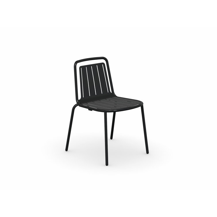 FlexBack Matt Black Metal Outdoor Chair