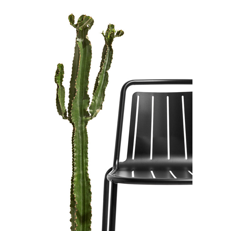 FlexBack Matt Black Metal Outdoor Chair
