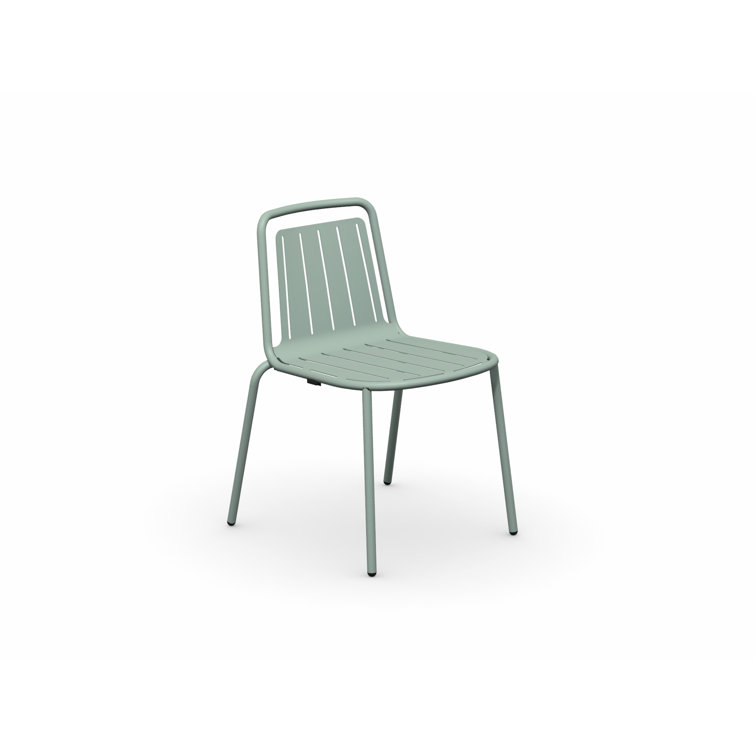 Matt Thyme Green Metal Outdoor Stacking Chair