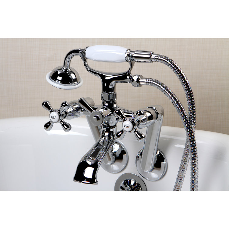 Elegant Polished Chrome Clawfoot Tub Faucet with Hand Shower
