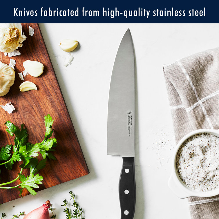 HENCKELS Statement 15-Piece Kitchen Knife Set with Block, Chef Knife, Steak Knife set, Kitchen Knife Sharpener, Light Brown, Stainless Steel