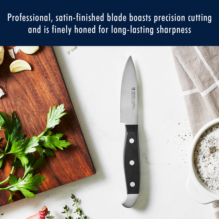 HENCKELS Statement 15-Piece Kitchen Knife Set with Block, Chef Knife, Steak Knife set, Kitchen Knife Sharpener, Light Brown, Stainless Steel
