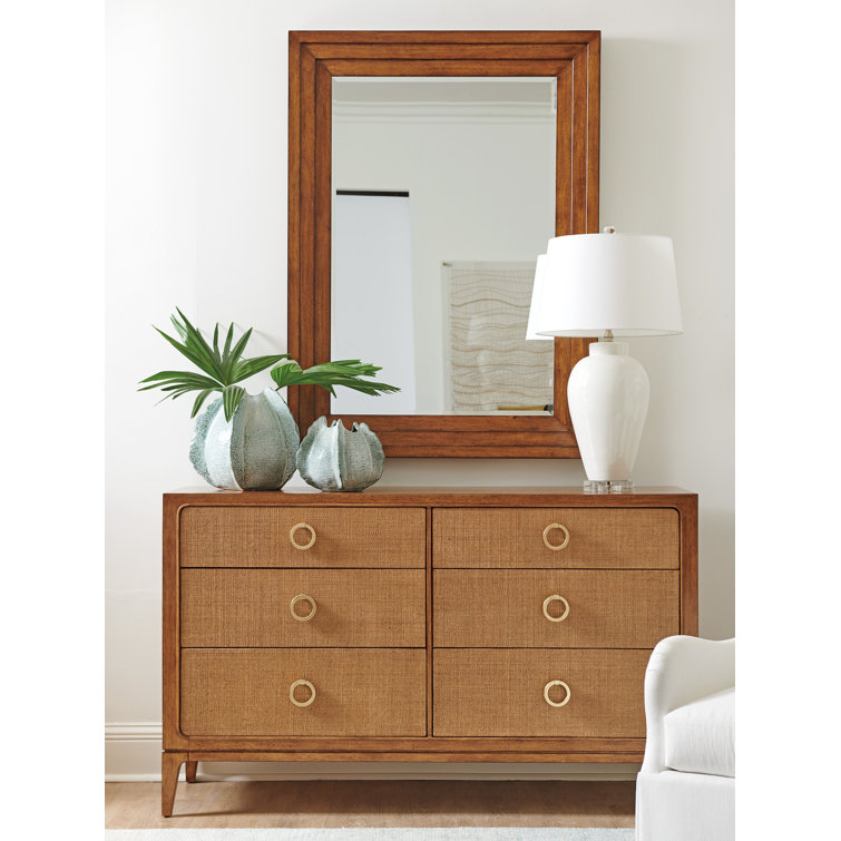 Sierra Tan Hickory 60'' Double Dresser with Soft Close Drawers