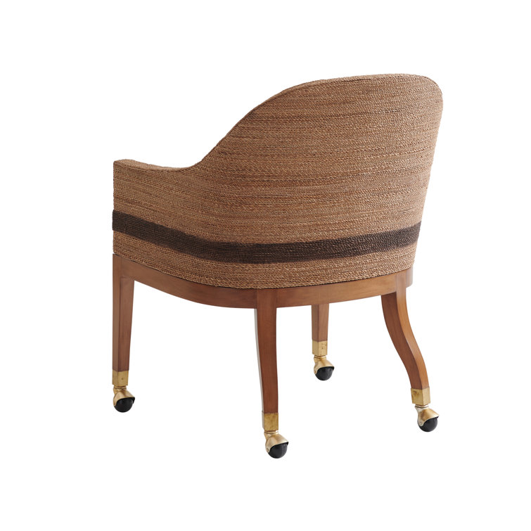 Sierra Tan Lampakanai Rope Woven Arm Chair with Green Stripes