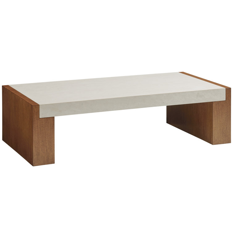 Sierra Tan Sundrenched 60'' Hickory & Marble Rectangular Coffee Table