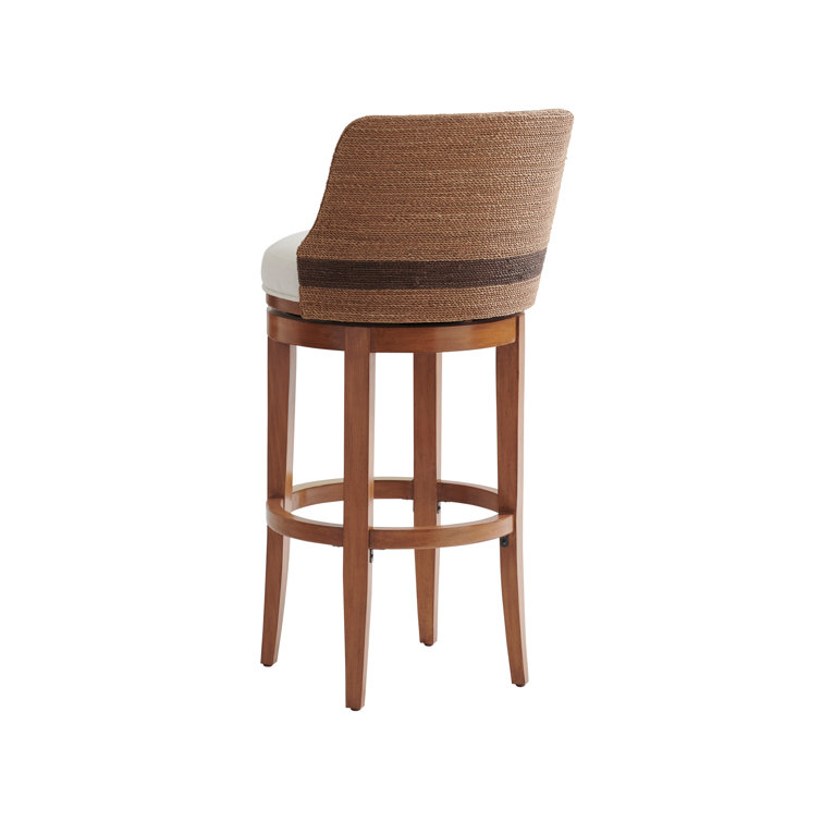 Contemporary White Wood and Metal Swivel Bar Stool