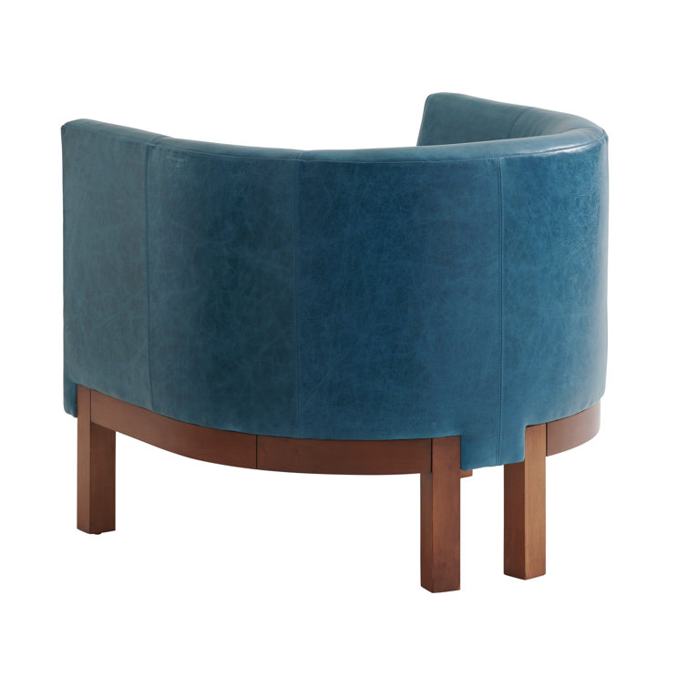 Maple Sonata Club Chair in Top Grain Brown Leather