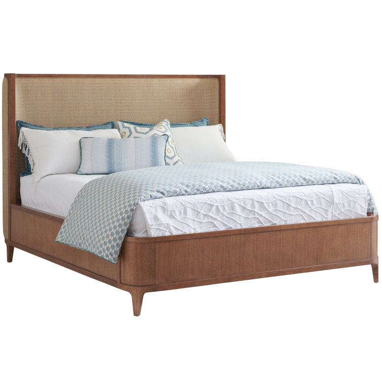 Villa Park Queen Upholstered Bed with Geometric Parquet Pattern