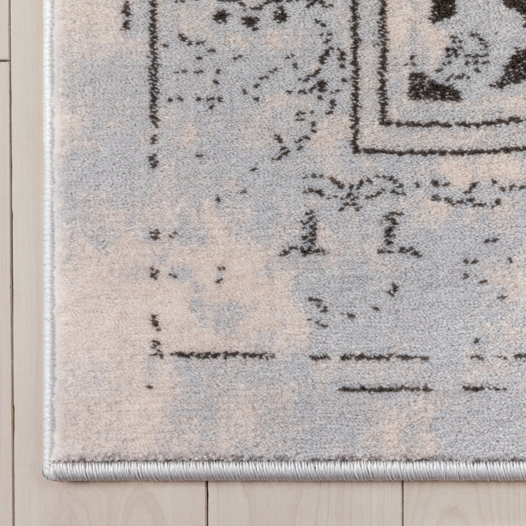 Gray Oriental Synthetic Shag Kids Area Rug 7'10" x 10'6"