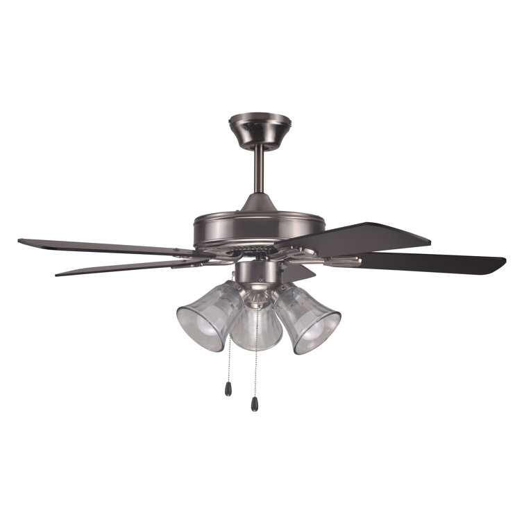 42'' Brushed Nickel Ceiling Fan with Reversible Blades and LED Lights