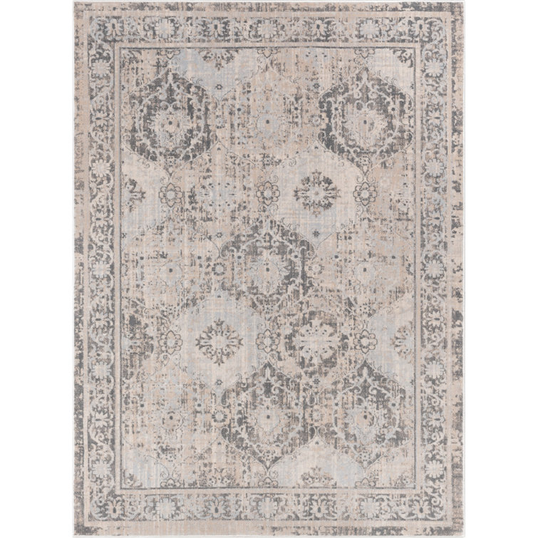 Ivory Oriental Shag Synthetic Kids 5' x 7' Area Rug