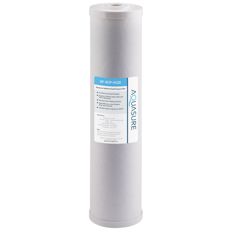 Aquasure 20" High Capacity Sediment and Carbon Water Filter