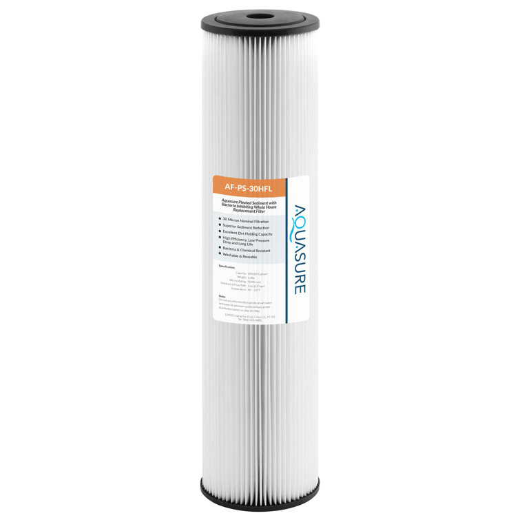 Aquasure Fortitude V2 Large Pleated Sediment Whole House Replacement Filter