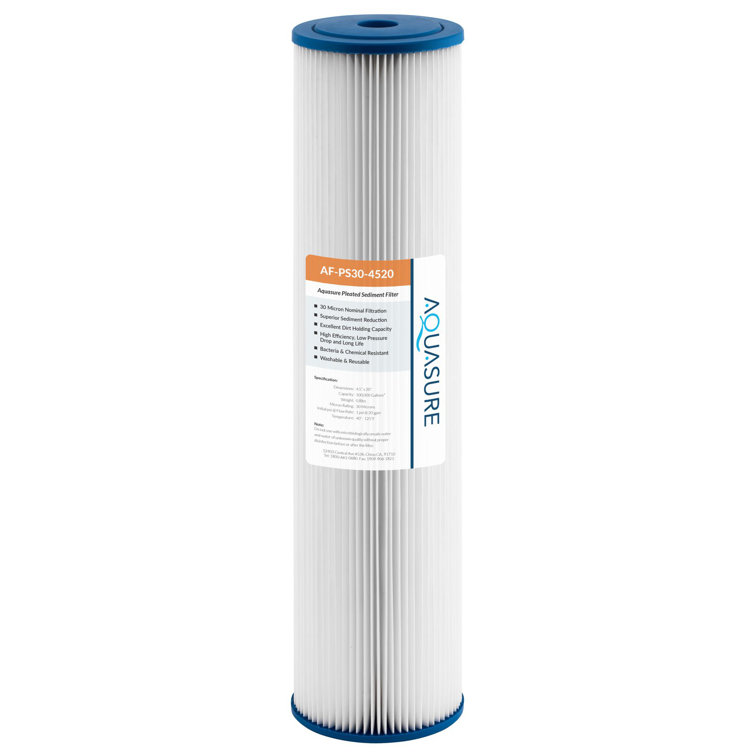 Aquasure 20" Blue and White Pleated Sediment Filter