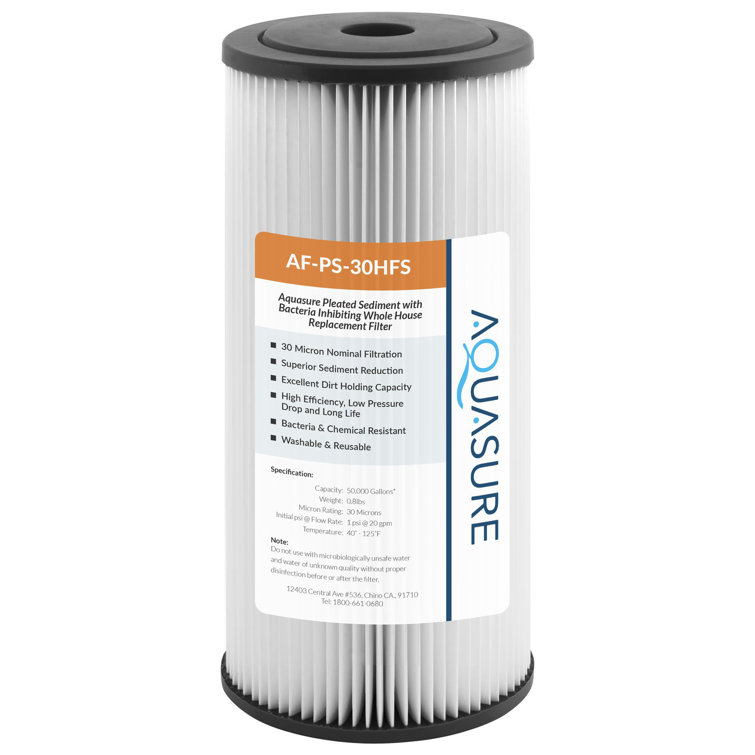 Aquasure 30 Micron Pleated Sediment Whole House Replacement Filter