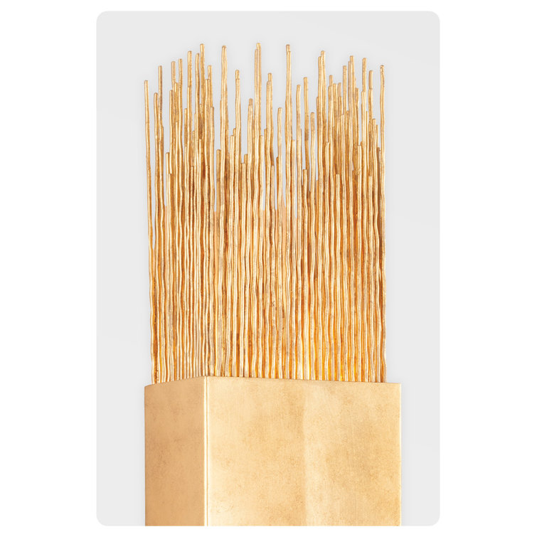 Vintage Gold Leaf 2-Light Dimmable Wall Sconce