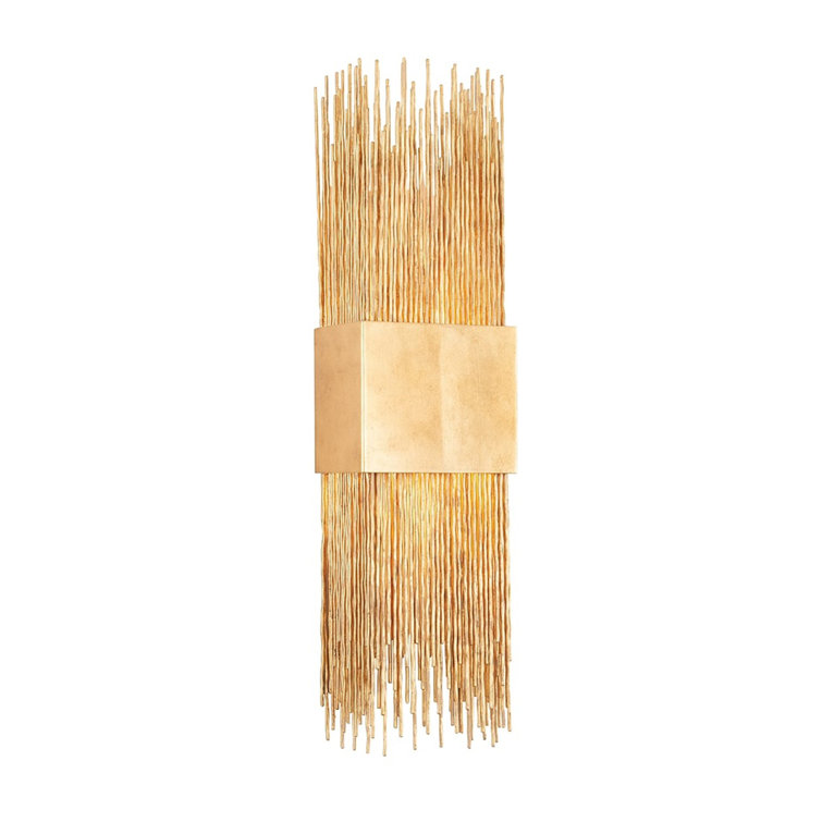 Vintage Gold Leaf 2-Light Dimmable Wall Sconce