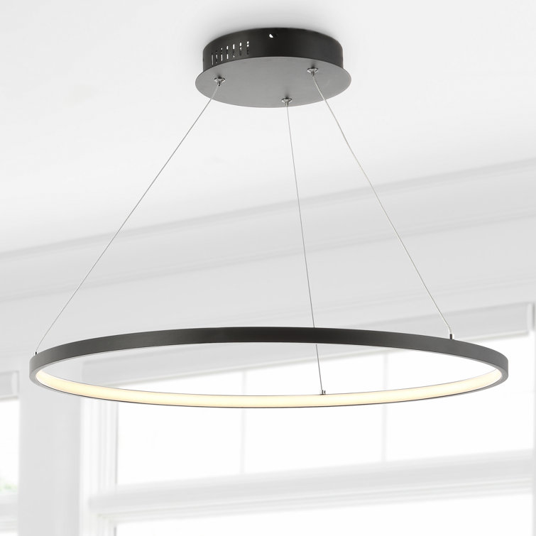 Brice Matte Black 23.75" Integrated LED Modern Drum Pendant