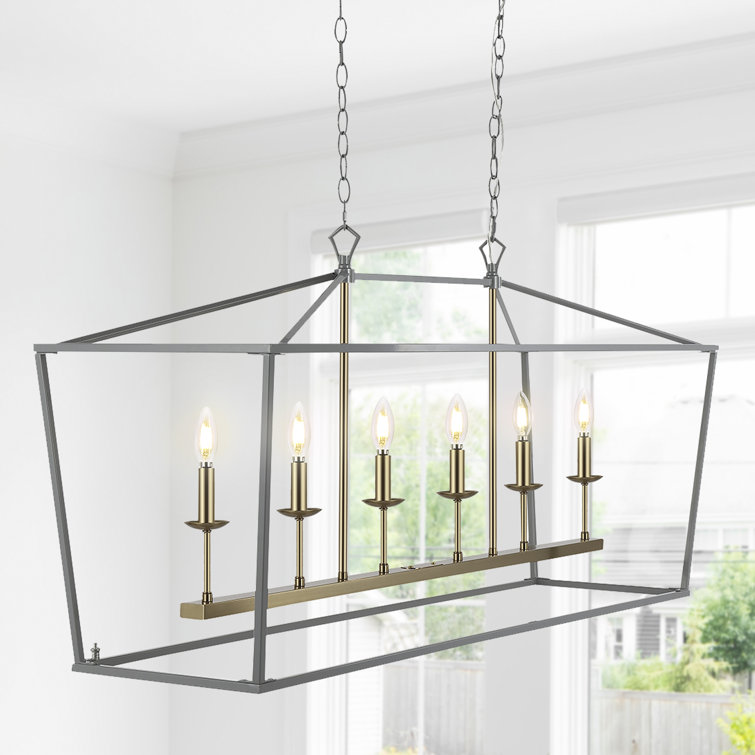 Pagoda 49" Gray Brass Iron Candle-Style Chandelier