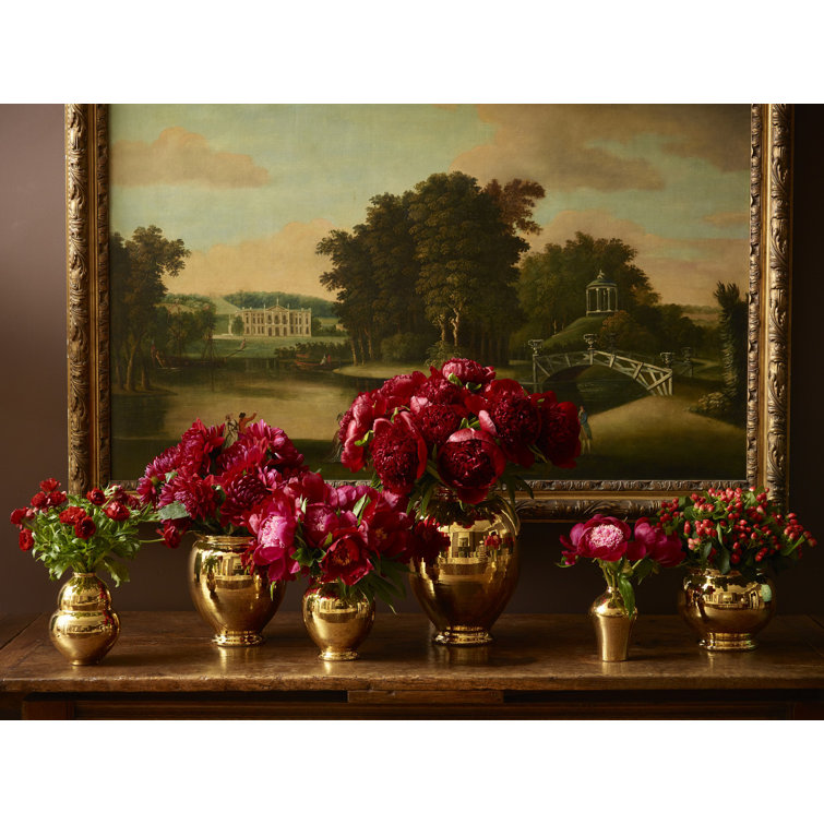 Gold Ceramic Urn-Shaped Table Vase