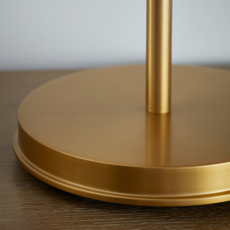Burnished Brass Table Lamp with Milk White Glass Shade