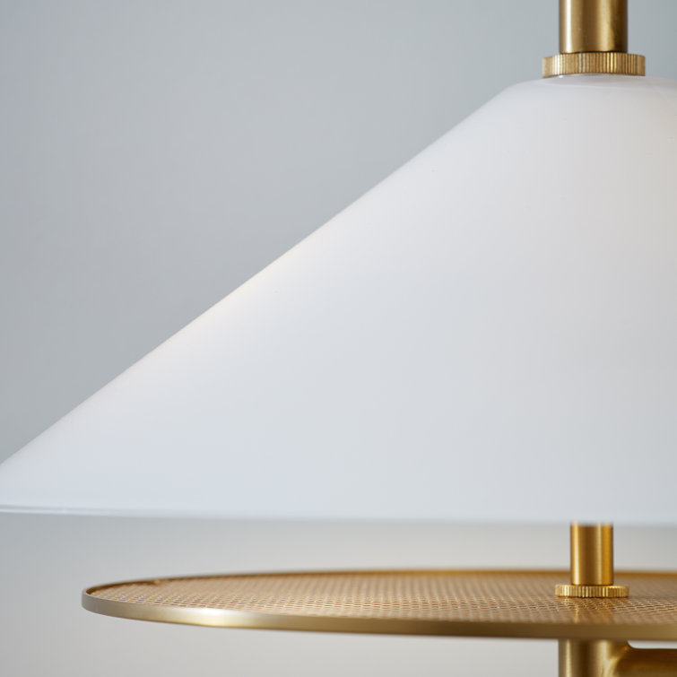 Burnished Brass Table Lamp with Milk White Glass Shade