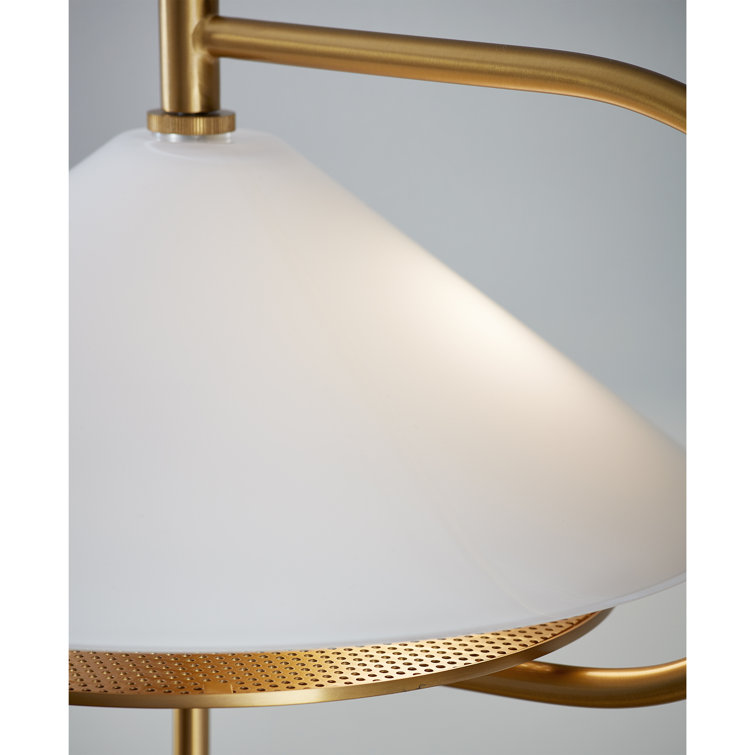 Burnished Brass Table Lamp with Milk White Glass Shade
