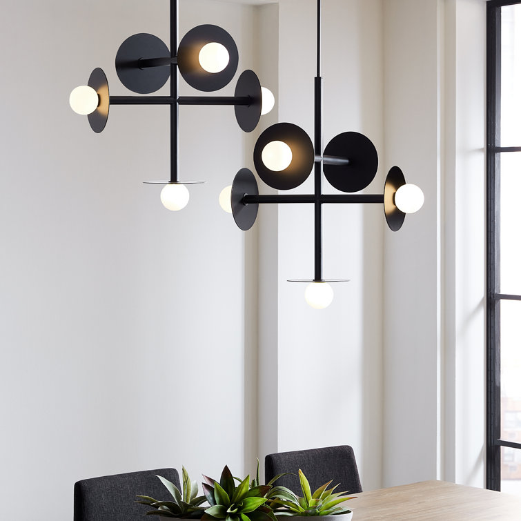 Curvilinear Forms Burnished Brass Modern Chandelier by Kelly Wearstler