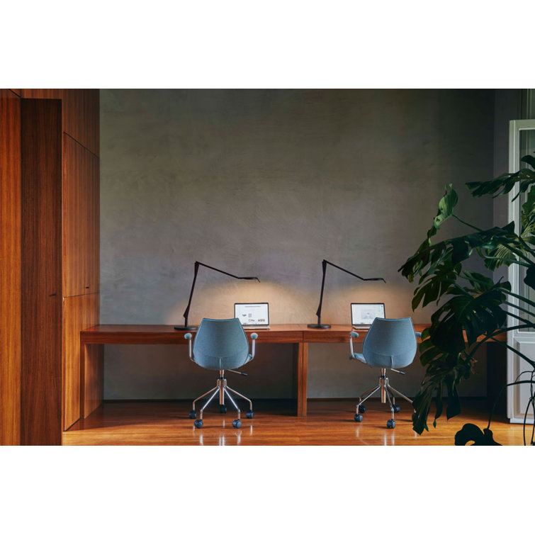 Vico Magistretti Chrome Finish Acid Green Office Swivel Armchair