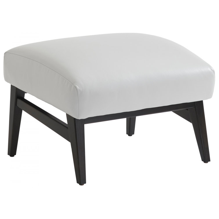 Palm Desert Warm Brown Leather Ottoman