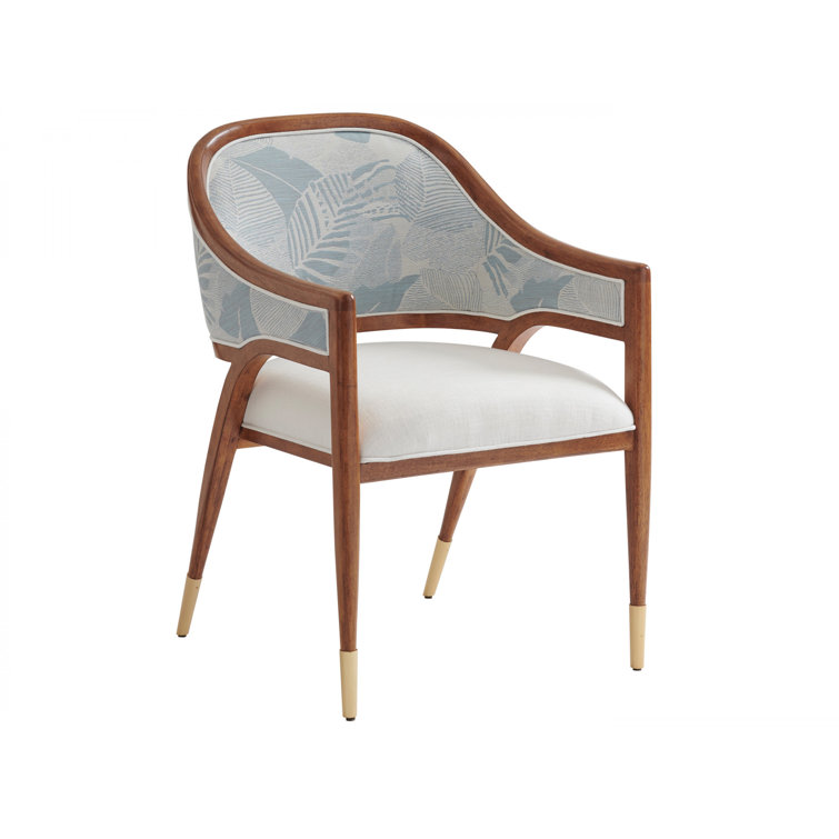 Palm Desert Jameson Blue Beige Brown Upholstered Arm Chair