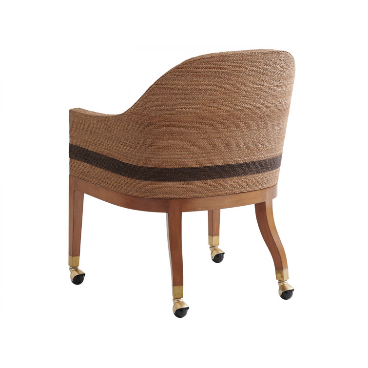 Sierra Tan Sundrenched Hickory and Woven Rope Armchair with Gold Casters