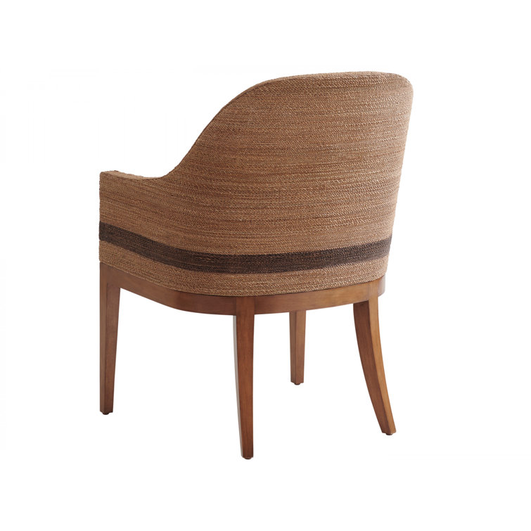 Sierra Tan and White Woven Arm Chair with Rope Back