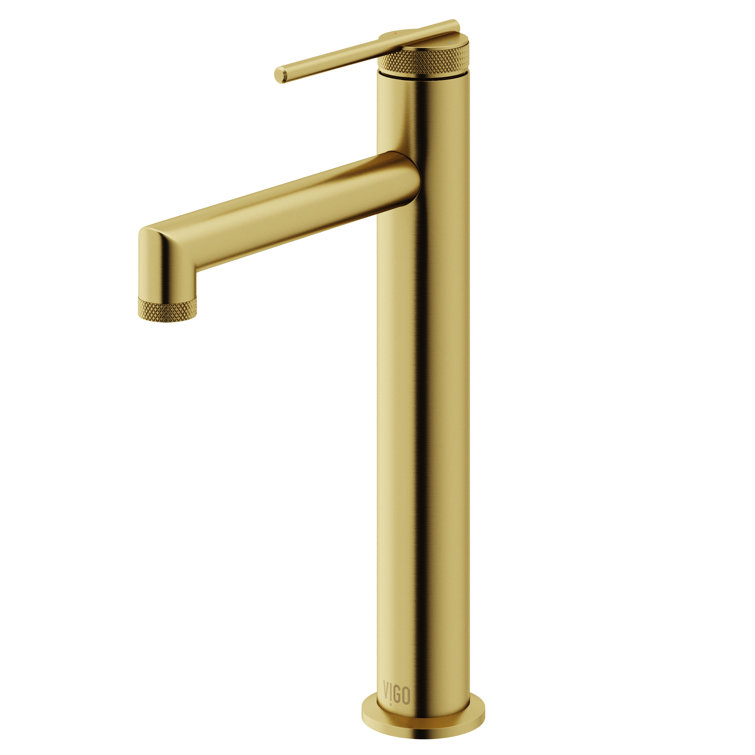 Matte Brushed Gold Single Handle Vessel Sink Faucet