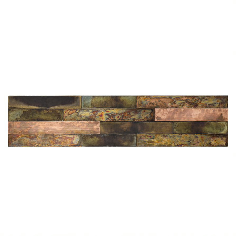 Bronze Relic Distressed Metal Peel and Stick Wall Tile