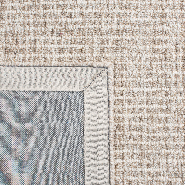 Ivory and Grey 6' x 6' Square Hand Tufted Wool Rug