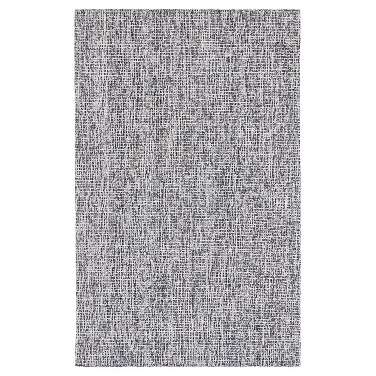 Hand-Tufted Black and White Wool Runner Rug