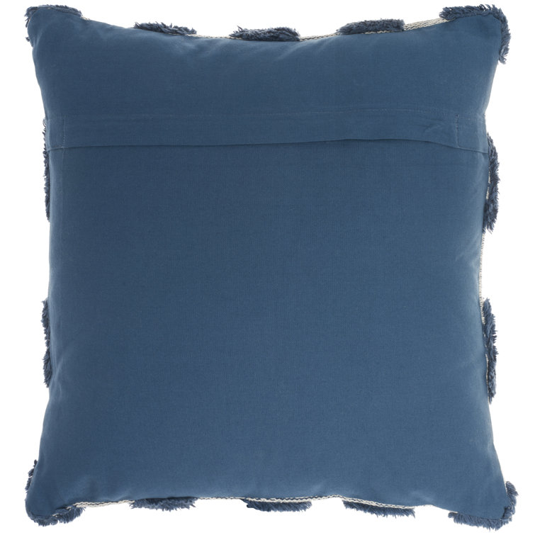 Nicole Curtis Handmade Navy 18" Square Cotton Blend Throw Pillow
