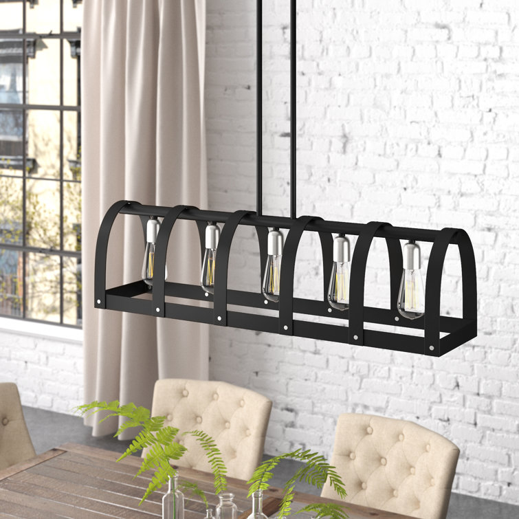 Black Linear Steel 5-Light Sputnik Chandelier