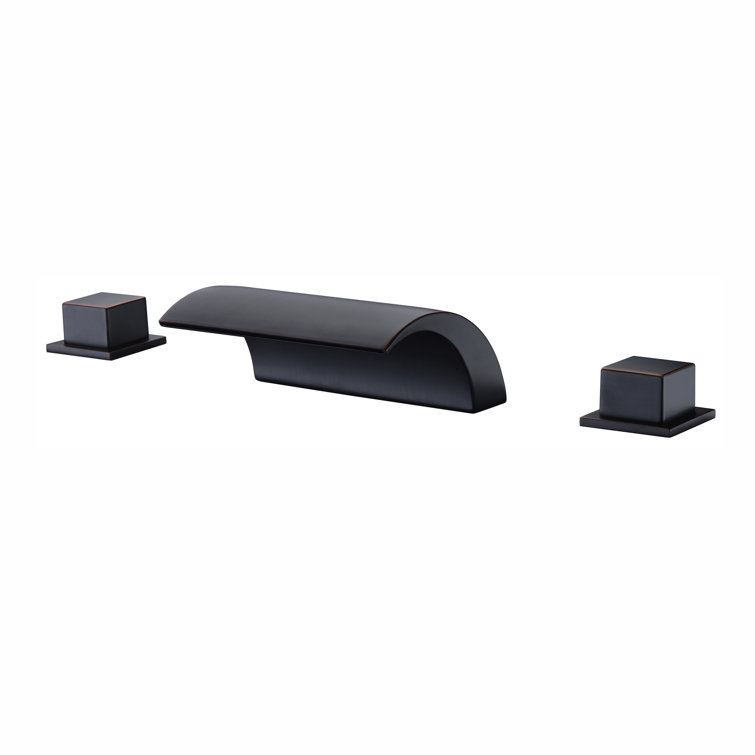 Oil Rubbed Bronze Modern Roman Tub Faucet with Stainless Steel Handles