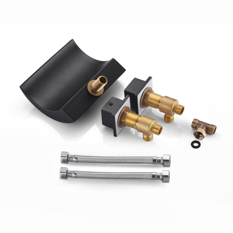 Oil Rubbed Bronze Modern Roman Tub Faucet with Stainless Steel Handles