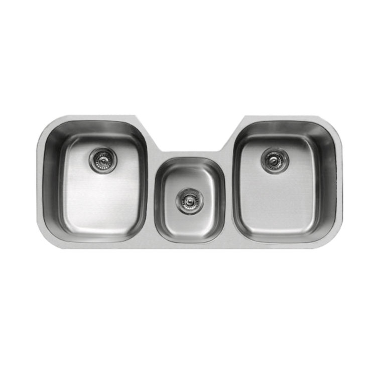 46" Triple Bowl Stainless Steel Undermount Kitchen Sink