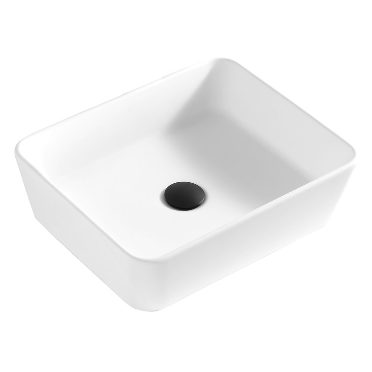 Matte White Acrylic Rectangular Above-Counter Vessel Sink