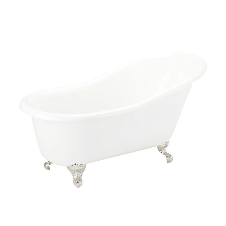 Erica 57" Polished Nickel Cast Iron Clawfoot Soaking Tub