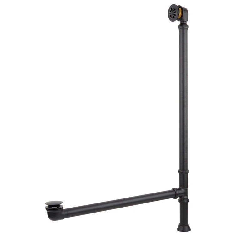 67" Black Cast Iron Freestanding Bateau Tub