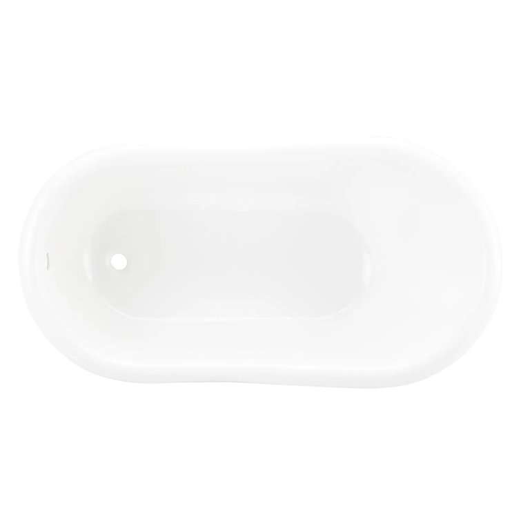 Erica 57" Polished Nickel Cast Iron Clawfoot Soaking Tub