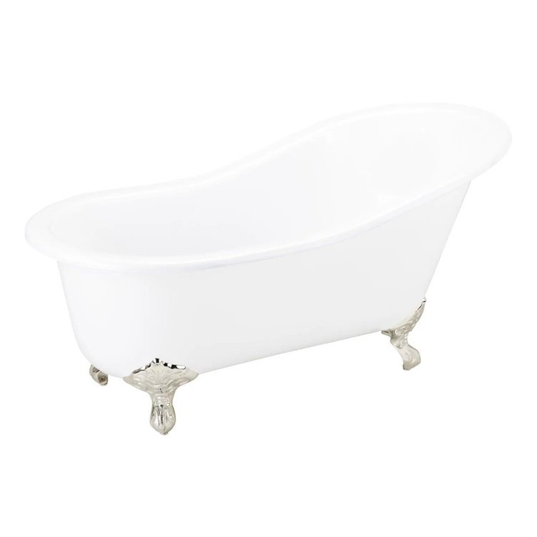 61" White Cast Iron Clawfoot Freestanding Soaking Tub