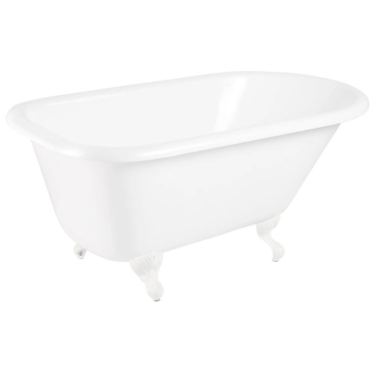 66" White Cast Iron Clawfoot Soaking Tub