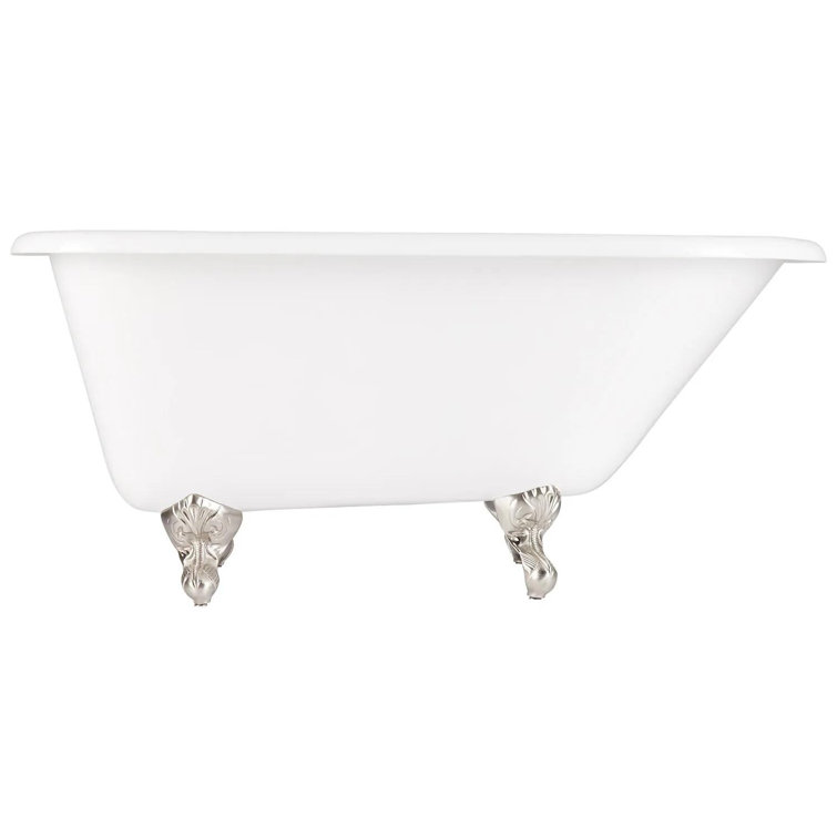 66" White Cast Iron Clawfoot Soaking Tub
