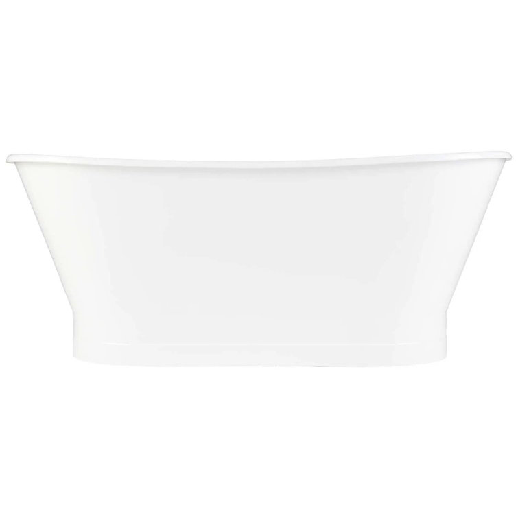 Kateryn 68" White Cast Iron Freestanding Soaking Bathtub